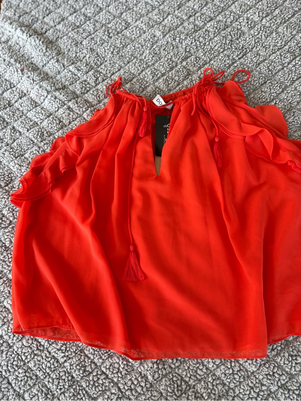 Sleeveless Blouse - Burnt Red/orange